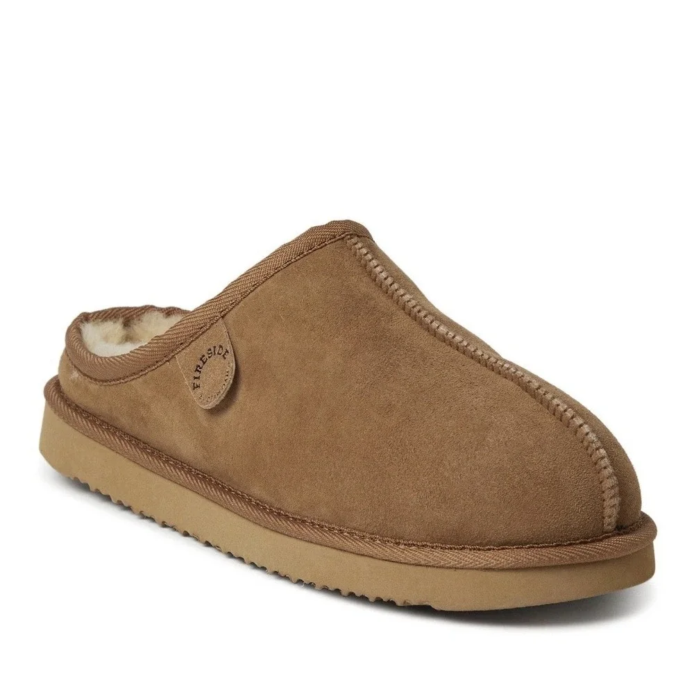 Fireside By Dearfoams Men's Grafton Genuine Shearling Slipper Size US 12 EU 45.5